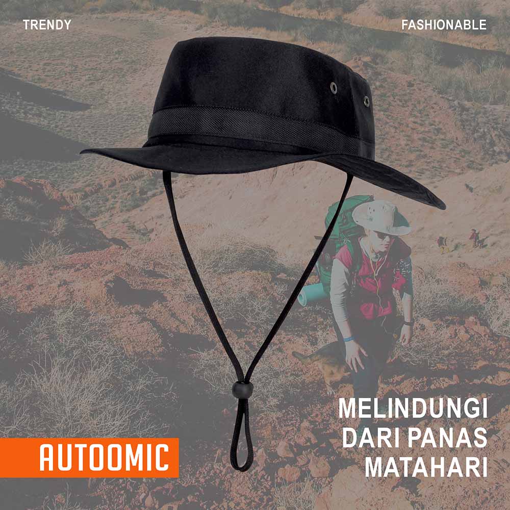 Topi Bucket Pria Wanita Rimba Fedora Hat Ring Keplek Murah Dewasa Polos Tali Ring Lebar Import Ori B