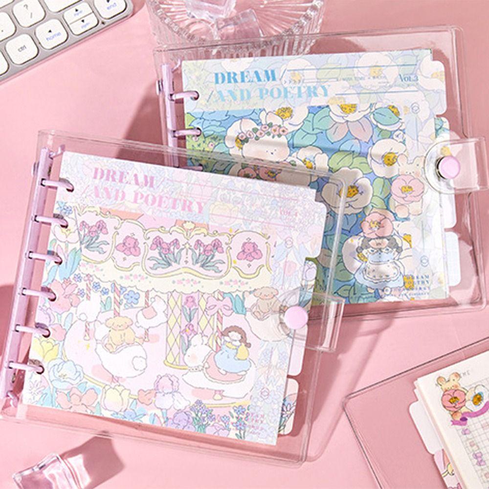 Mxbeauty Loose-leaf Notebook Perlengkapan Kantor Siswa Hadiah Planner Notebook Tangan Akun Tulisan Bantalan Jurnal Buku Square Diary Book Handbook