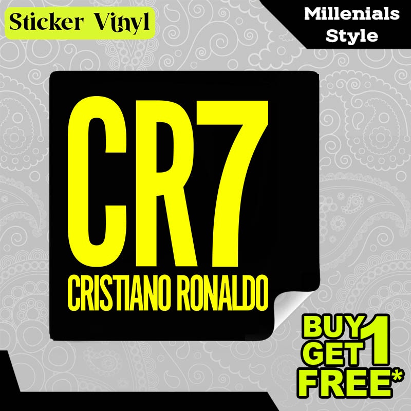 

Stiker Sticker CR7 Cristiano Ronaldo Pesepakbola Dunia Desain Keren dan Kekinian Aesthetic Bahan Vinyl Satuan Anti Air