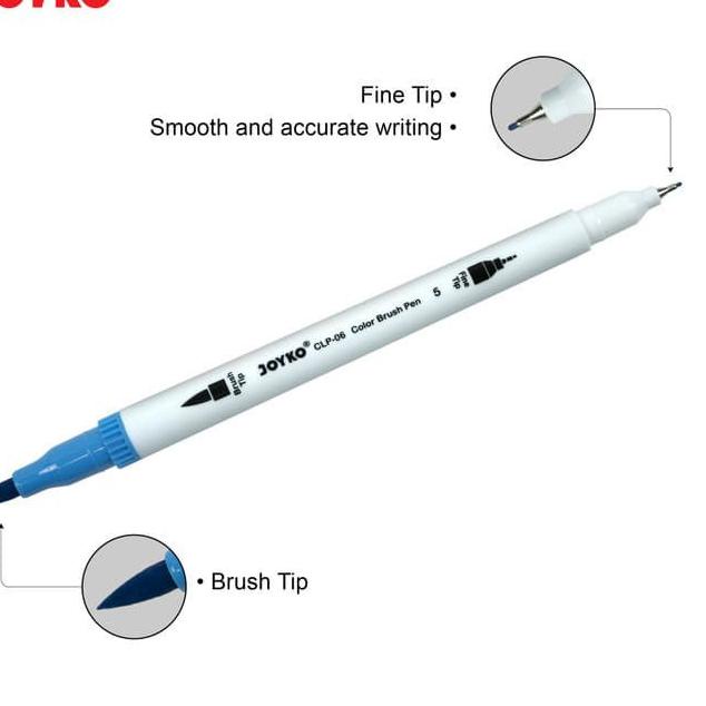 

Berkualitas ! Joyko Brush Pen Colour Dual Tip Spidol Set 12 Warna CLP-06 ... ... ...