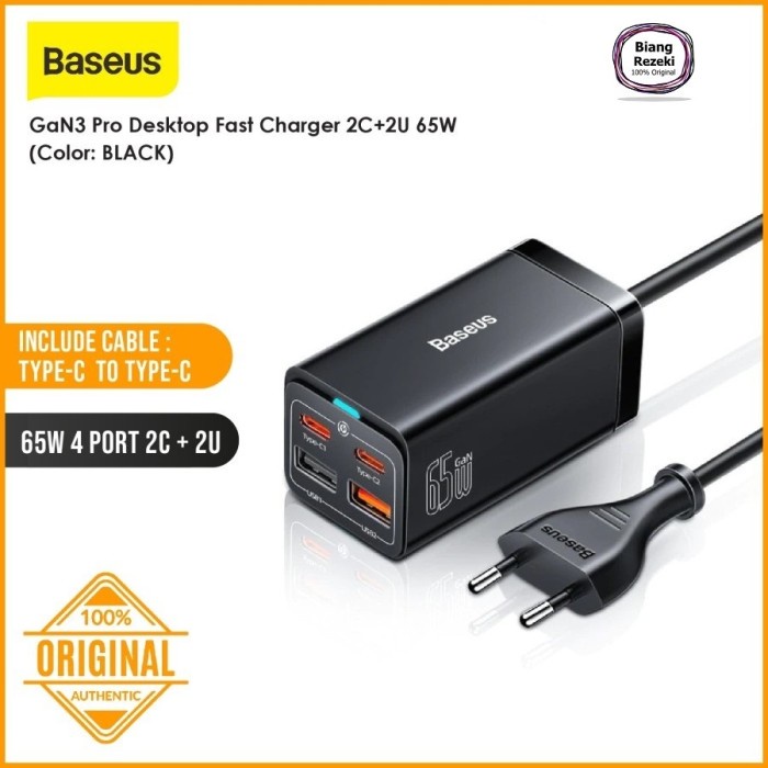 Baseus Gan3 Pro Desktop Fast Charger 2C+2U 65W Eu