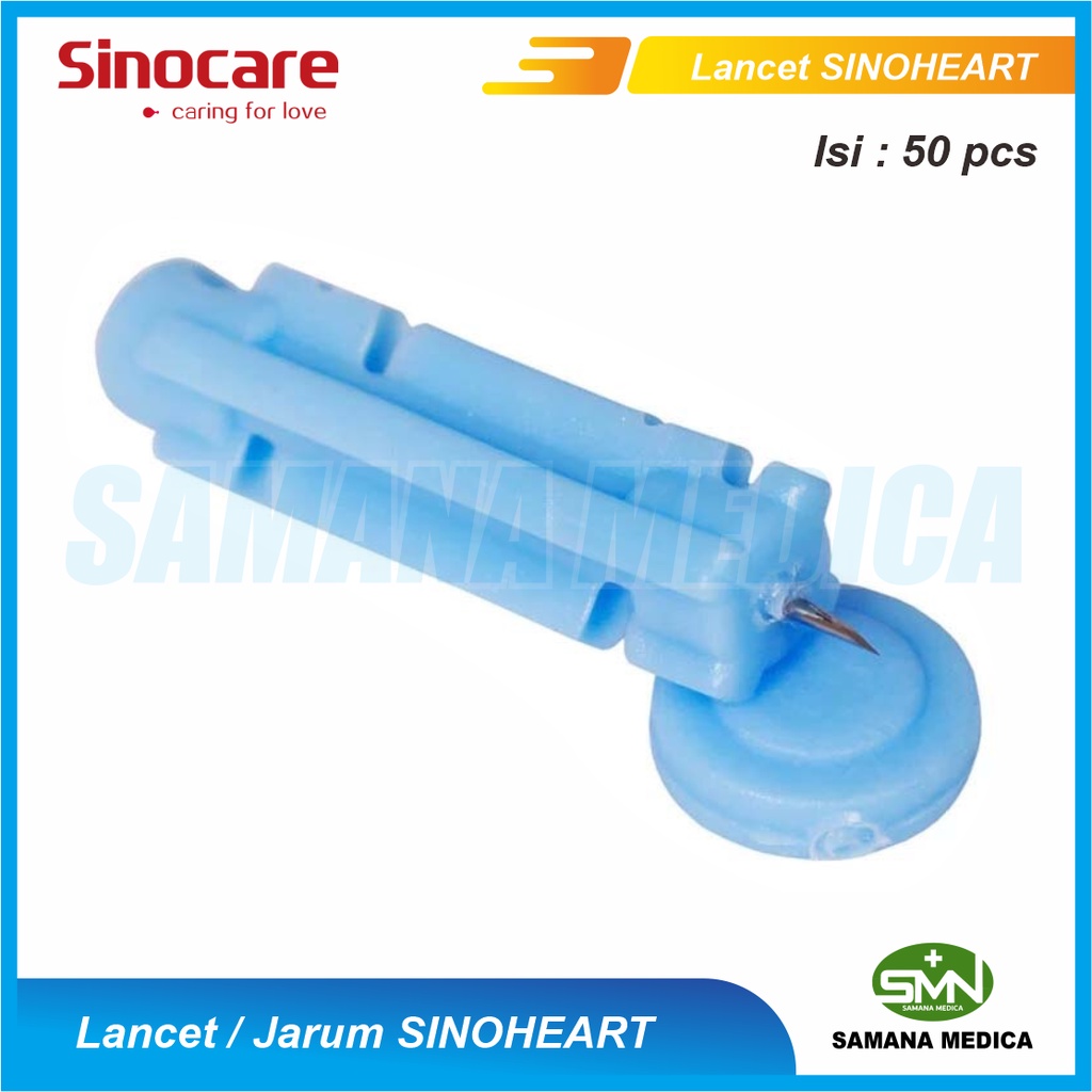 Jarum / Lancet Soft Twist Sinocare 28G Isi 50 Buah Jarum Sinoheart Bisa Dipakai di Easytouch dan Nesco FREE PAKING KARTON