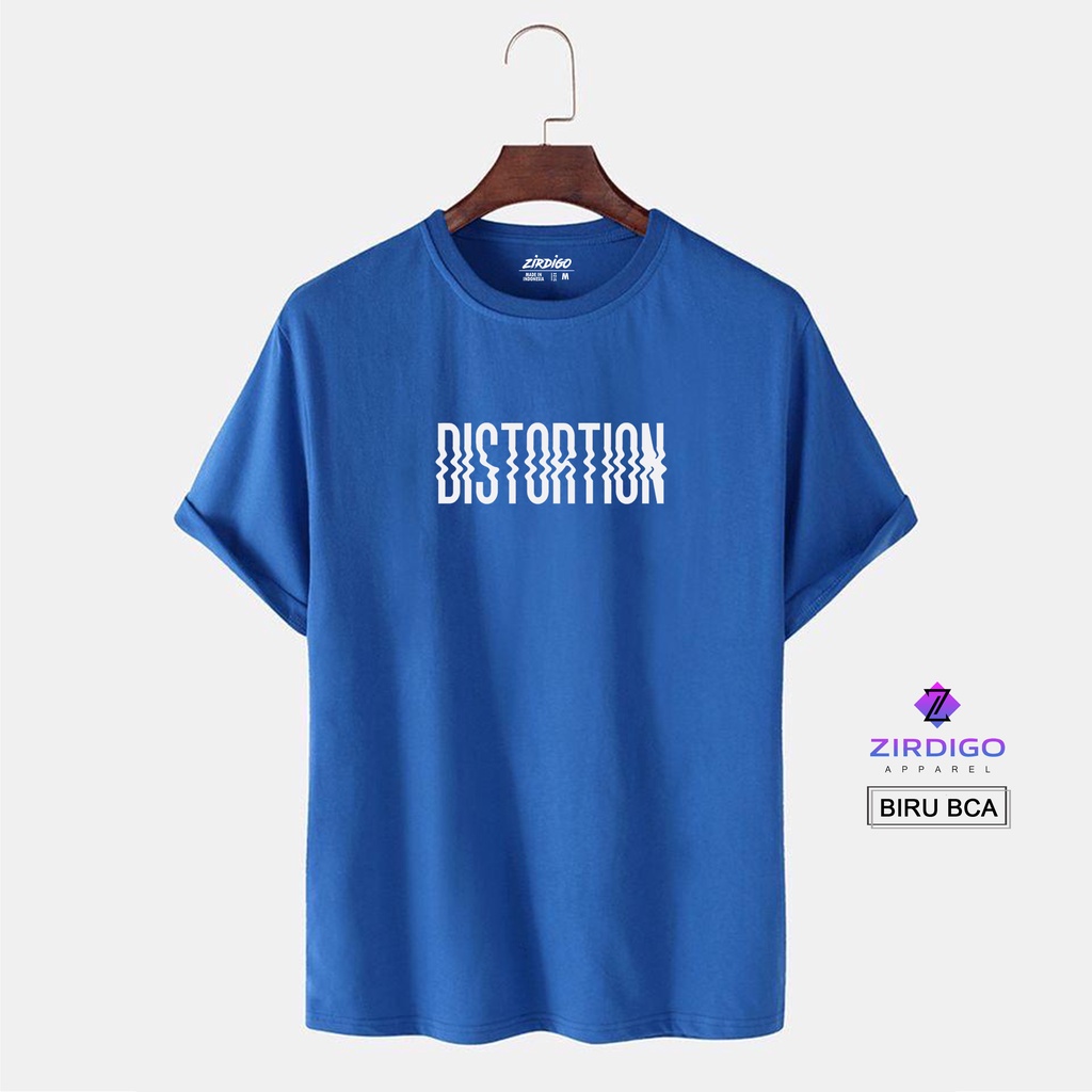 COD Baju Kaos Distro Distortion Text Putih Lengan Pendek Premium Quality Printing Kaos Murah Kaos Gambar Terlaris