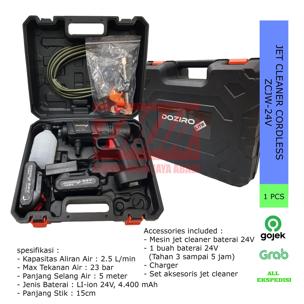 DOZIRO Jet Cleaner Cordless Mesin Cuci Motor Mobil ZCJW-24V