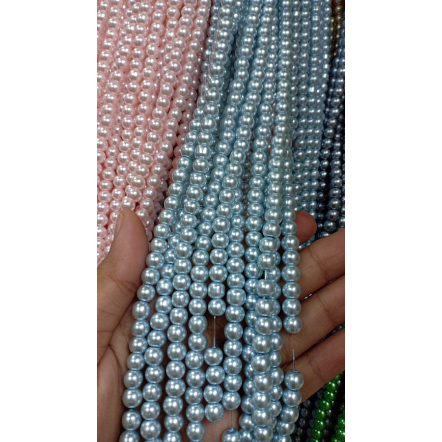 MUTIARA SINTETIS BERAT CONTOH ke 2 dari 5. PREMIUM 3mm 4mm 6mm PER KALUNG MUTSIN