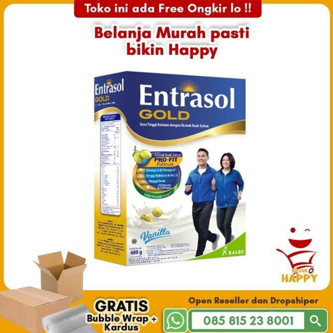 

[ COD ] KARDUS ROBEK - Entrasol Gold Vanila 600 gram / Susu Lansia