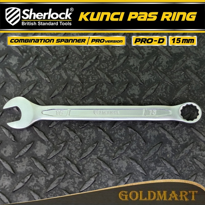 Kunci Pas Ring (Pro-D Series) uk. 15 mm Original Sherlock (1 Pcs)