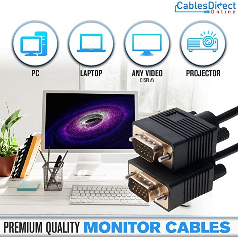 KABEL VGA 10 METER GOLD PLATED / VGA 10 METER / VGA 10 METER / KABEL MONITOR 10METER / VGA GOLD 10ME