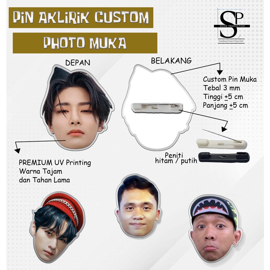 Pin Muka Custom Wajah