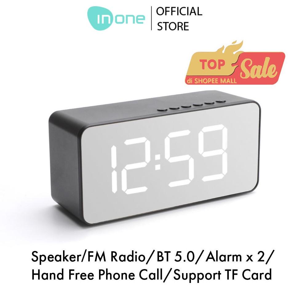 Inone Speaker Bluetooth Wireless Multi Fungsi Alarm Clock Digital FM Radio Portable