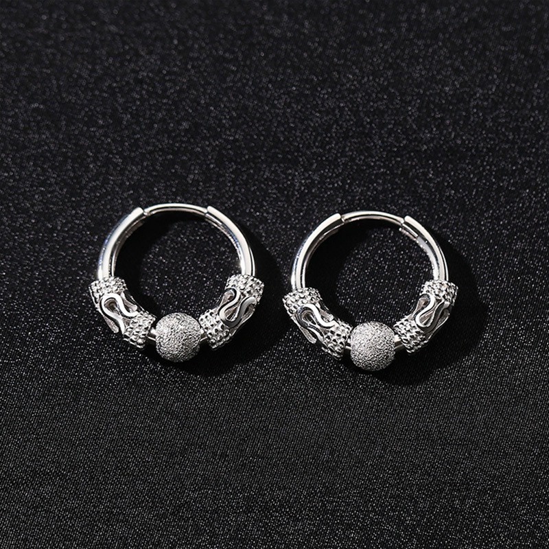 1 Pasang Anting Bentuk Naga Warna Hitam Gaya Punk Hip-Hop Untuk Pria Dan Wanita