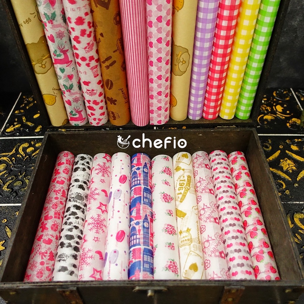 Chefio Wax Paper Food Grade / Baking Paper Motif /Kertas Roti Sandwich