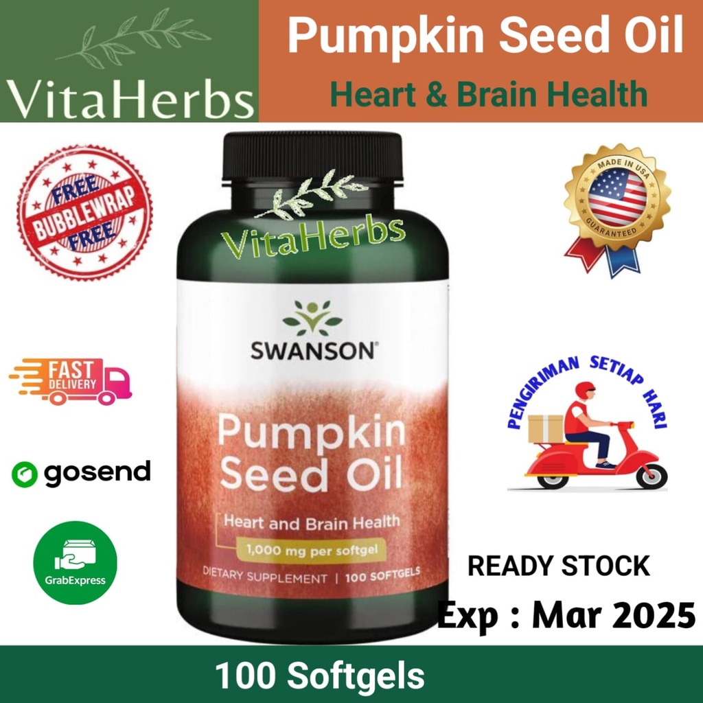 Jual Swanson Pumpkin Seed Oil 1000mg 100 Softgels Kesehatan Prostat