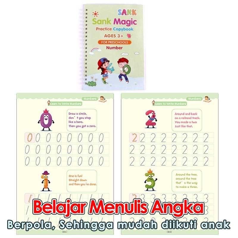 SANK MAGIC BOOK / 4 IN 1 SET BUKU BELAJAR ANAK PAUD / MAGIC BOOKS WITH PEN REFIILLS