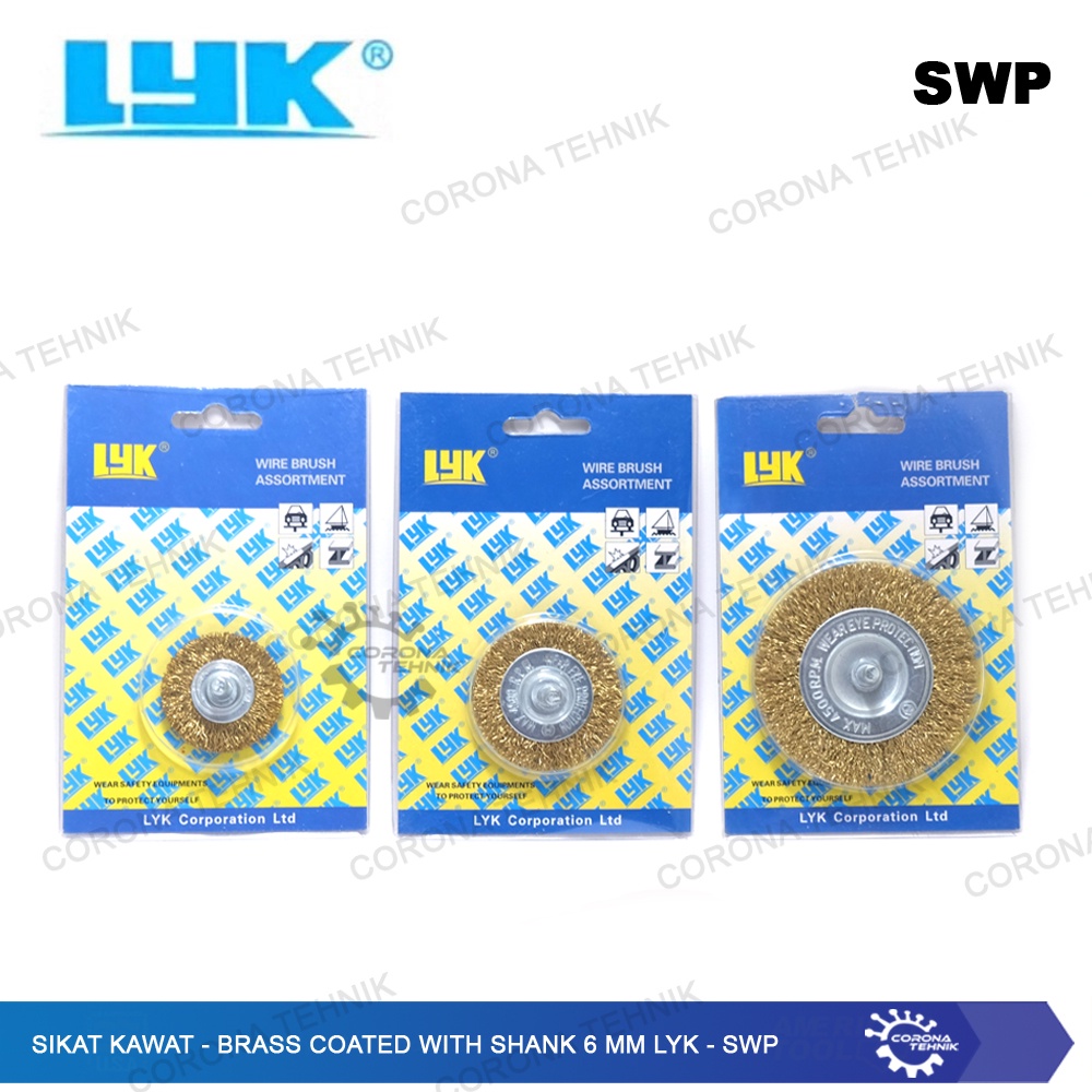 SWP-30 - Sikat Kawat - Brass Coated With Shank 6 mm LYK - 75 mm