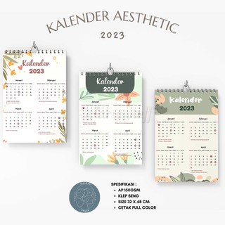 Jual KHUSUS CUTOM LEMBARAN /Kalender Aesthetic 2023/Kalender dinding ...