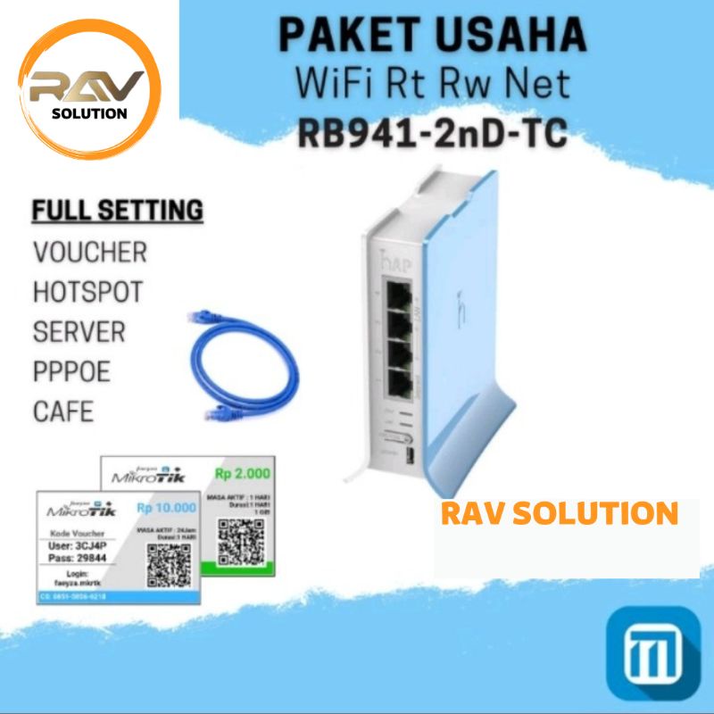 MIKROTIK RB 941 FULL SETTING WIFI HOTSPOT VOCER RAV SOLUTION