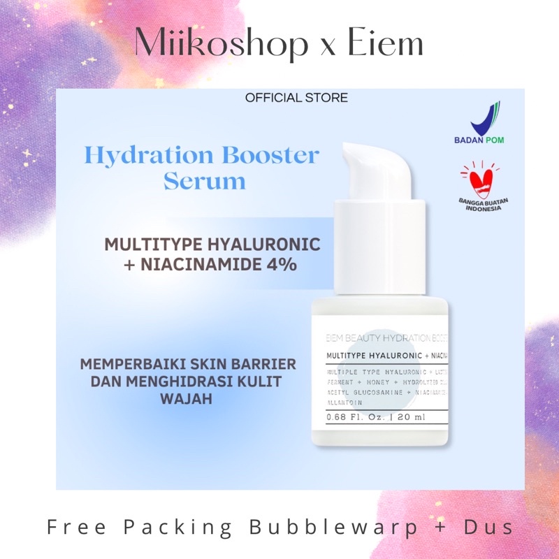 [READY KEMASAN BARU] Eiem Beauty Hydration Booster Serum, Multiple Hyaluronic + Niacinamide 4%