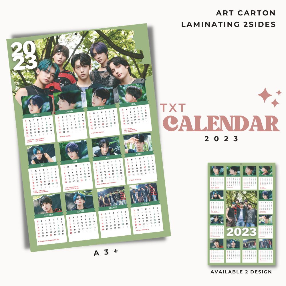 2023 KALENDER TXT KPOP + LAMINASI 2SISI IDOL KOREA MURAH UNOFFICIAL YEONJUN SOOBIN BEOMGYU TAEHYUN HUENINGKAI READY STOCK !