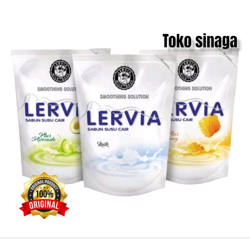 Lervia Sabun Mandi Susu Cair Refil 400ml All Variant.