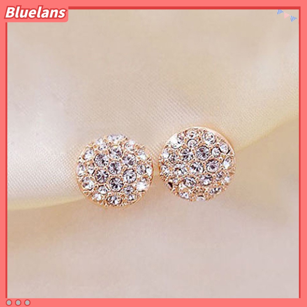 Bluelans Women Fashion Elegant Circle Crystal Rhinestone Ear Studs Earrings Jewelry
