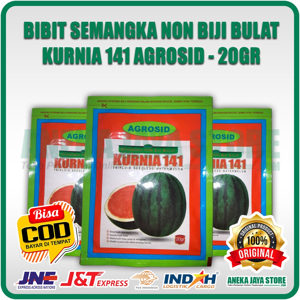 Bibit Semangka Non Biji Bulat Kurnia 141 Agrosid - 20Gr