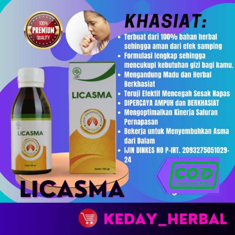 Obat Asma Sesak Nafas  Herbal Ampuh Madu Licasma Original 175 Gram