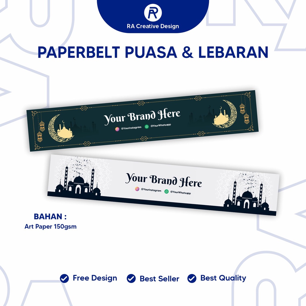 

Paperbelt Puasa & Lebaran / Paper Sleeve / Label Segel Box / Label Idul Fitri / Paper Belt