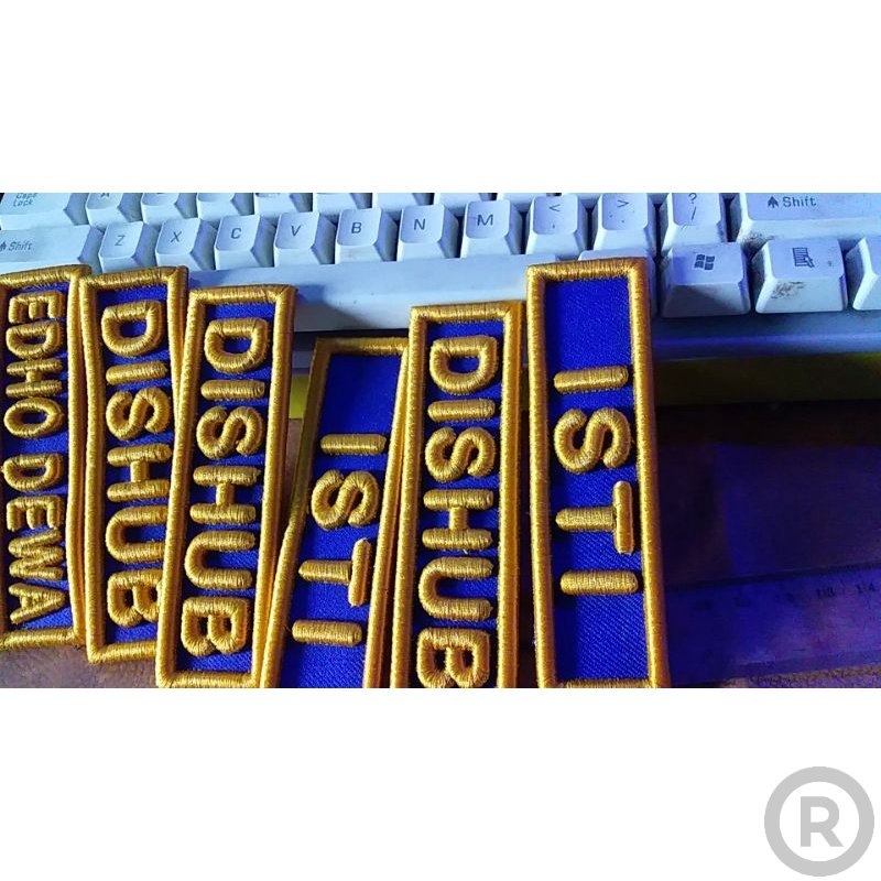 bordir papan nama dishub..timbul/D Bordir Nama Custom