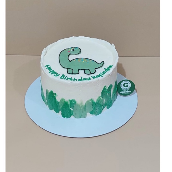

DINO CAKE SIMPLE UK 15CM / KUE ULANG TAHUN