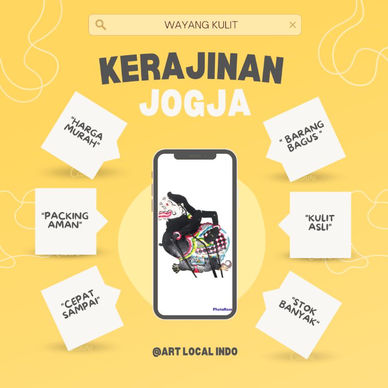 Wayang Kulit Semar 30 cm