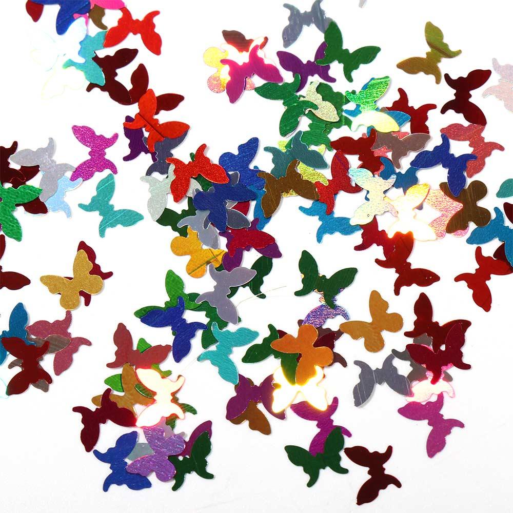 Mxbeauty 3D Stiker Kuku Fashion Shiny Butterfly Manicure Persegi Panjang Nail Art Ornamen Nail Paillettes Set