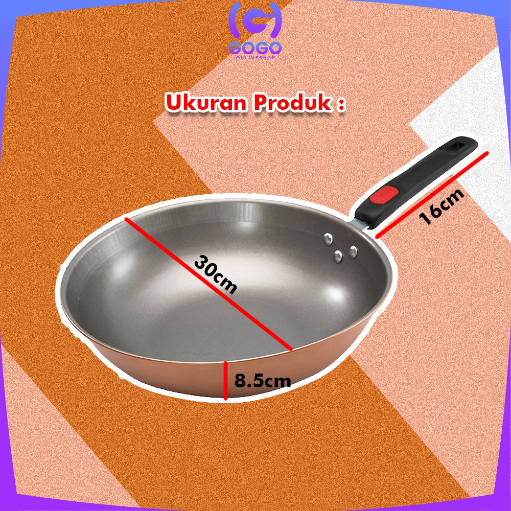 GOGO-C501 Panci Wajan Teflon Set isi 3 pcs Penggorengan Set Anti Lengket Pegangan Anti Panas Panci Set Cookware Masak