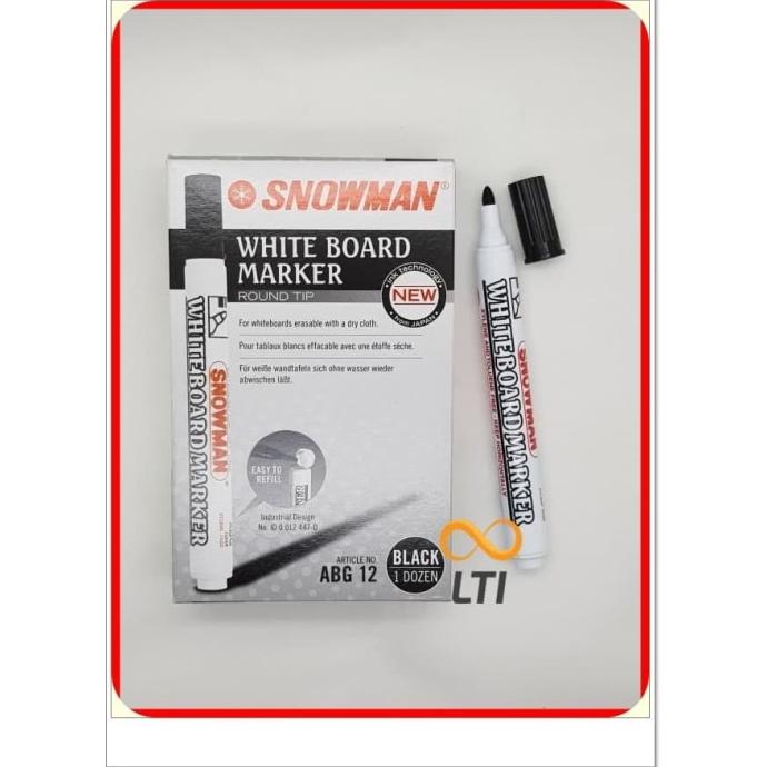 

[COD] Spidol Whiteboard Marker / Non Permanent Snowman MURAH ABG-12 / Lusin SPECIAL Kode 617
