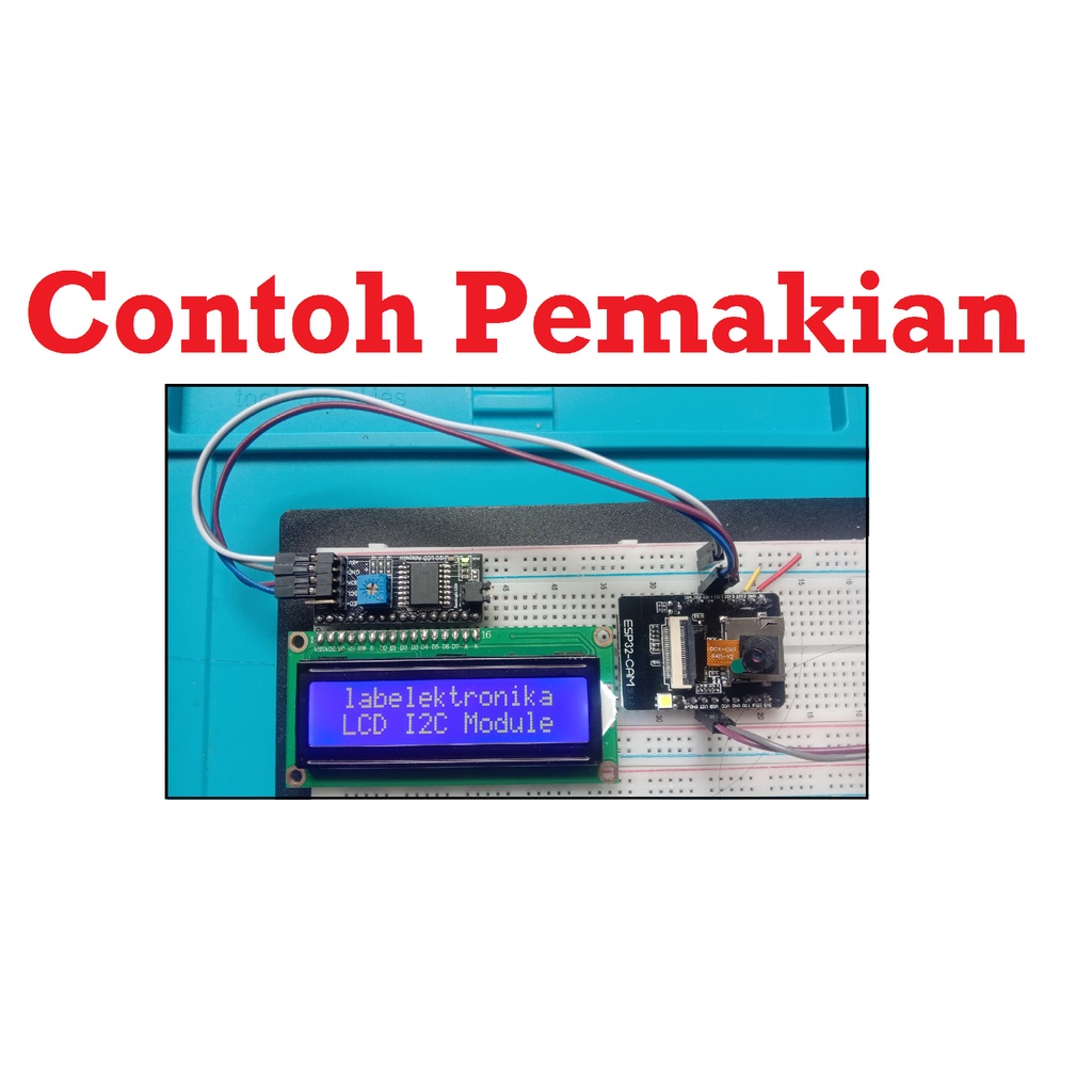 [HAEBOT] Modul Module LCD 20x4 2004 Background Warna Biru Blue Arduinoo Liquid Crystal Display 16 Pin Text Teks Putih