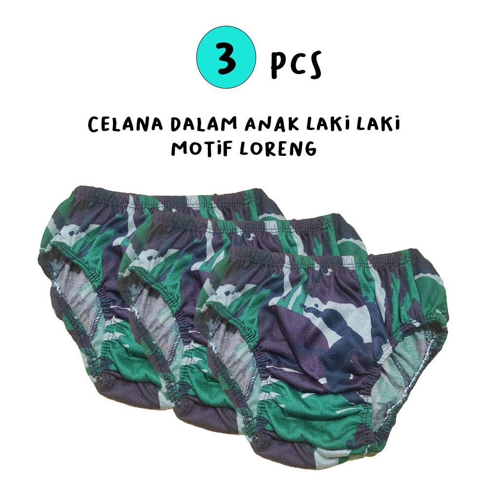 CD - Sempak celana dalam anak motif loreng 3 PCS