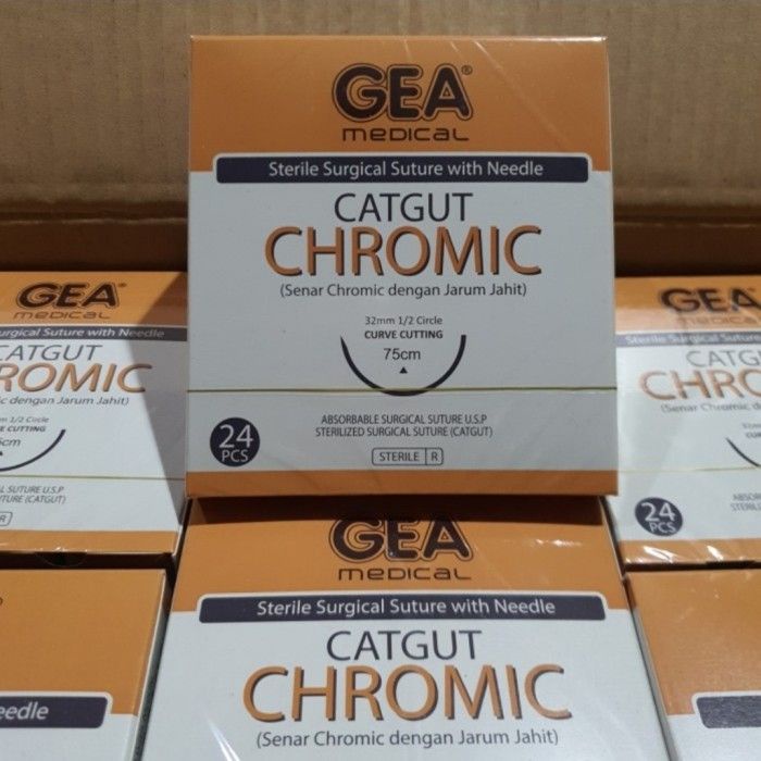 GEA Catgut Chromic 2/0 &amp; 3/0 + Jarum Perbox