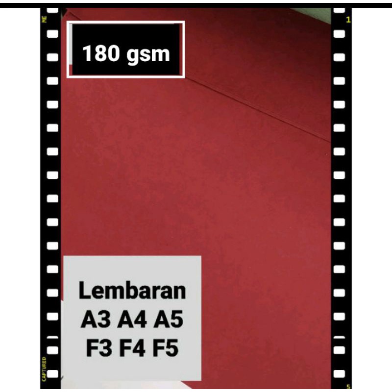 

Kertas Bc manila Merah Maroon 180gsm A2 A3+ A3 A4 A5 A6 F3 F4 F5 Custom