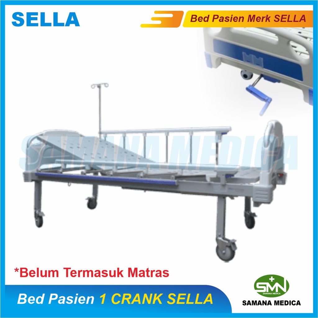 BED PASIEN 1 CRANK / Ranjang / Tempat Tidur Pasien 1 Crank SELLA