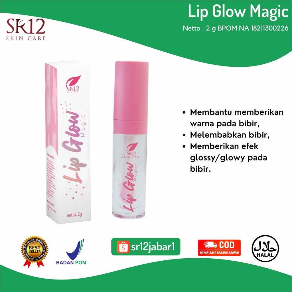 Pelembab Bibir / Pewarna Bibir Alami / Lip Glow SR12 / Lippie Serum / Serum Bibir / Pemerah Bibir / 