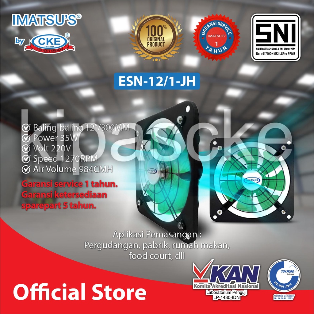 Jual Kipas Eksos 220v IMATSU 12 Inch ESN 12 1 JH Exhaust Fan Ventilasi