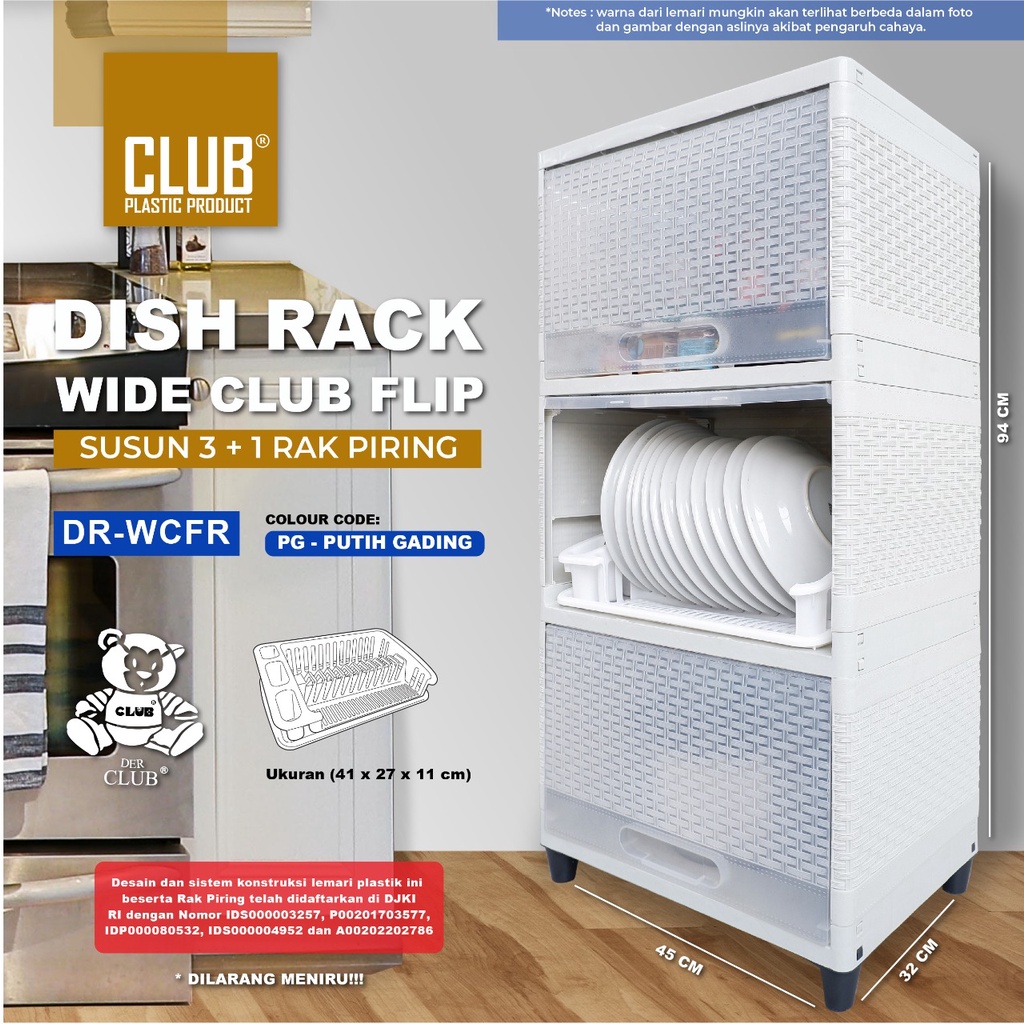 Jual Rak Piring Dish Rack Wide Club Flip 123 Dan 4 Susun Dr Wcfr