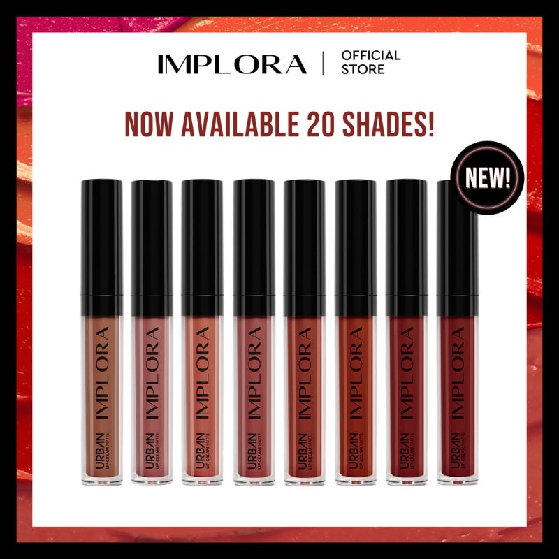 ORIGINAL Implora Urban Lip Cream Matte Krim BPOM Resmi Baru Lipcream Lipkrim Relaxa