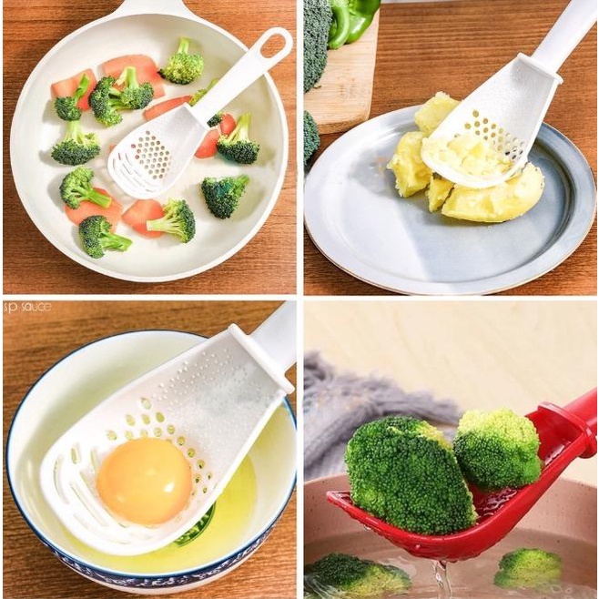 BUNDLING PACKAGE Centong Saringan + Talenan Nampan 2 In 1 + Sutil Spatula Silicon