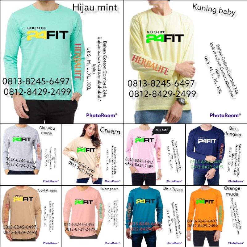 KAOS KATUN WANITA/PRIA LENGAN PANJANG