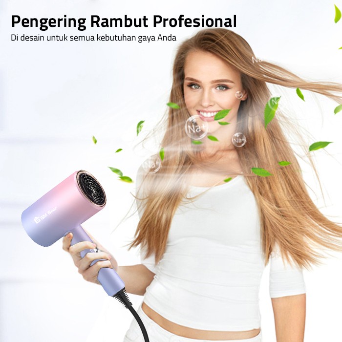 GM Bear Hair Dryer Professional 1551 Pink Purple - Vlasy Alat Pengering Rambut