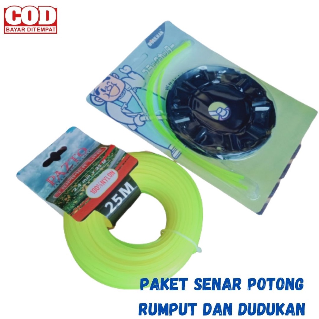KATHAH 1 SET TALI SENAR BABAT RUMPUT MESIN POTONG RUMPUT + MATA PISAU SENAR MESIN POTONG RUMPUT TALI