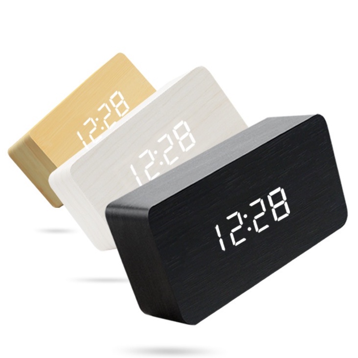 Jam Kayu Digital / Wooden Digital Clock / Jam LED /Jam Meja