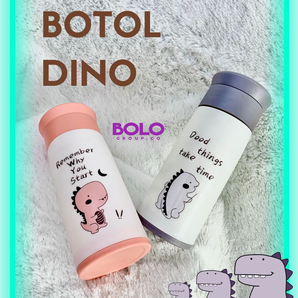 KING [BD] Botol Minum Dino / Botol Minum Anak / Botol Minum Kaca 350ml / Botol Anak Serbaguna