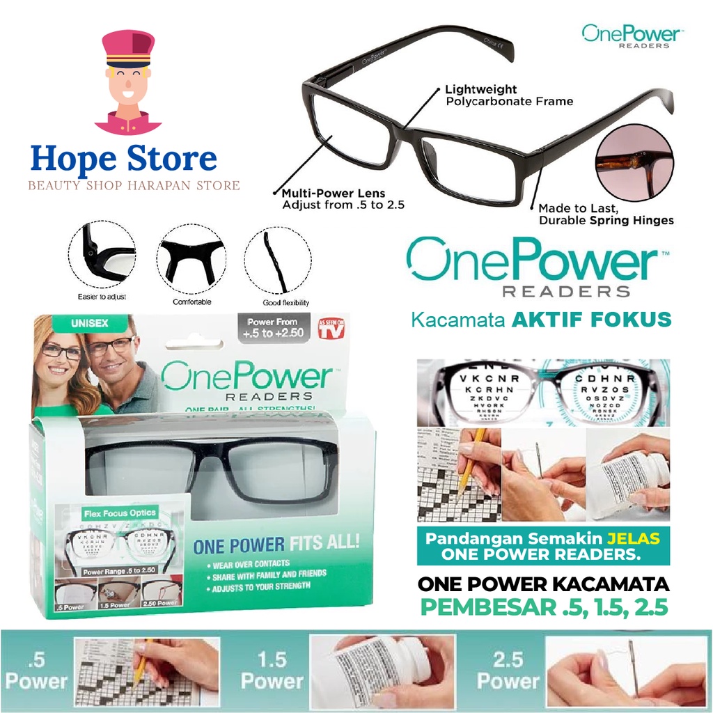 Hope Store - [ READY ] Kacamata ONE POWER READERS Auto Focus Kacamata Pria Wanita Reading Glasses